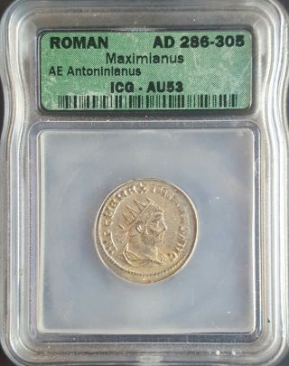 Roman Empire Maximianus (ad 286 - 305) Icg Certified (au - 53) Antoninianus photo