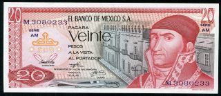 Mexico 20 Pesos 18/7/1973 P - 64b Unc Serie Am Uncirculated Banknote photo