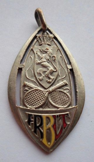 1934 Belgian Championships Tennis Sport Award Pendant Medal photo