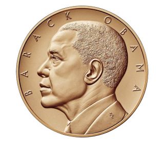 855 Barack Obama 2nd Term Bronze Medal 1 5/16 