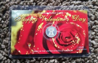 1 Gram Silver Round Valentines.  999 Fine In Assay Card - Bell photo