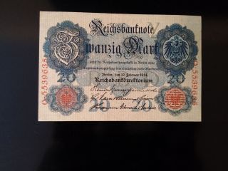 Germany 20 Mark 1914 Banknote photo