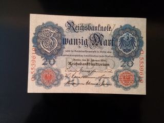 Germany 20 Mark 1914 Banknote photo