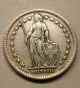 1945 Swiss 2 Franc Silver Coin Europe photo 1