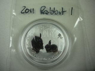 2011 Perth Lunar 1 Ounce Silver Rabbit Coin In Capsule Australia - 1 photo