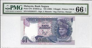 Malaysia,  Bank Negara - 1 Ringgit,  Nd (1989).  Pmg 66epq. photo