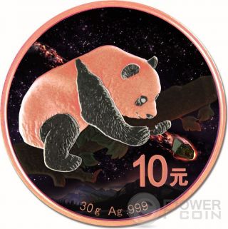 Fukang Chinese Panda Atlas Of Meteorites Silver Coin 10 Yuan China 2016 photo