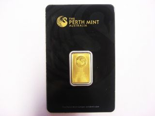 5 Gram Perth Gold Bar.  9999 Fine (in Assay) photo