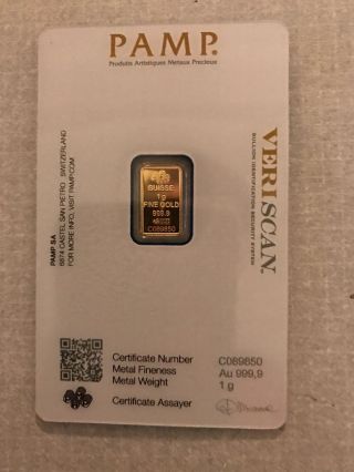 Pamp 1 Gram Gold In Assay Card photo