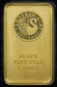 Perth Australia 1 Oz.  9999 Gold Bar - In Tamper - Evident Case Gold photo 1