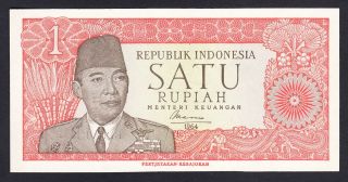Indonesia 1 Rupiah 1964 Unc P.  80,  Banknote,  Uncirculated photo