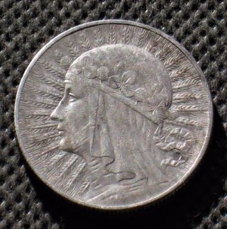 Old Silver Coin Of Poland 5 Zloty 1932 Jadwiga Second Republic Ag (a) photo
