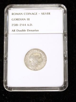 Roman Empire Silver Double Denarius Gordian Iii 238 - 244 photo