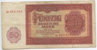 Gb517 - Paper Money East Germany 50 Mark 1955 Pick 20 Ddr Banknote photo