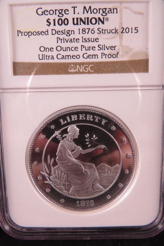Grorge T.  Morgan $100.  00 Union Silver Utra Cameo Grm Proof photo