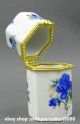 78mm Chinese Colour Porcelain Blue Flos Rosae Rugosae Leaf Fashion Toothpick Box Coins: Ancient photo 4
