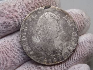 1818 Mo 8r Ji Silver 8 Reales.  Spanish Colonial Mexico.  Ferdinand Vii.  X - Jewelry photo