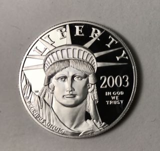 2003 Platinum 1 Oz American Eagle / Statue Of Liberty Proof Coin - No Box Or photo