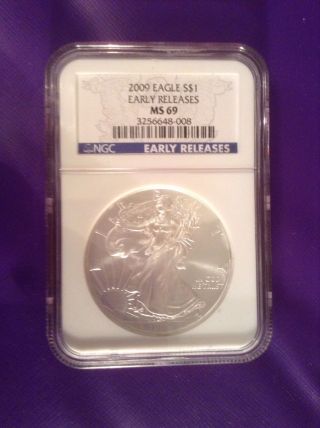 2009 Silver American Eagle Ngc Ms69 Early Release photo