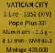 Vatican City 1 Lira Coin,  1952 - Km 49 - Pope Pius Xii - One Aluminium Anno·xiv Vatican photo 2