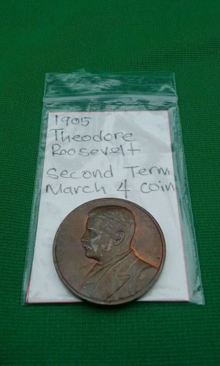 Vintage 1905 Theodore Rooseveltsecond Term Coin/ Token photo