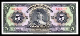 El Banco De Mexico 5 Pesos Gypsy Serie Bu Nov.  23.  1949,  P - 34k Unc photo