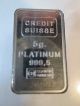 5 Gram Credit Suisse Valcambi 999.  5 Platinum Fractional Bar (in Assay) Bars & Rounds photo 3