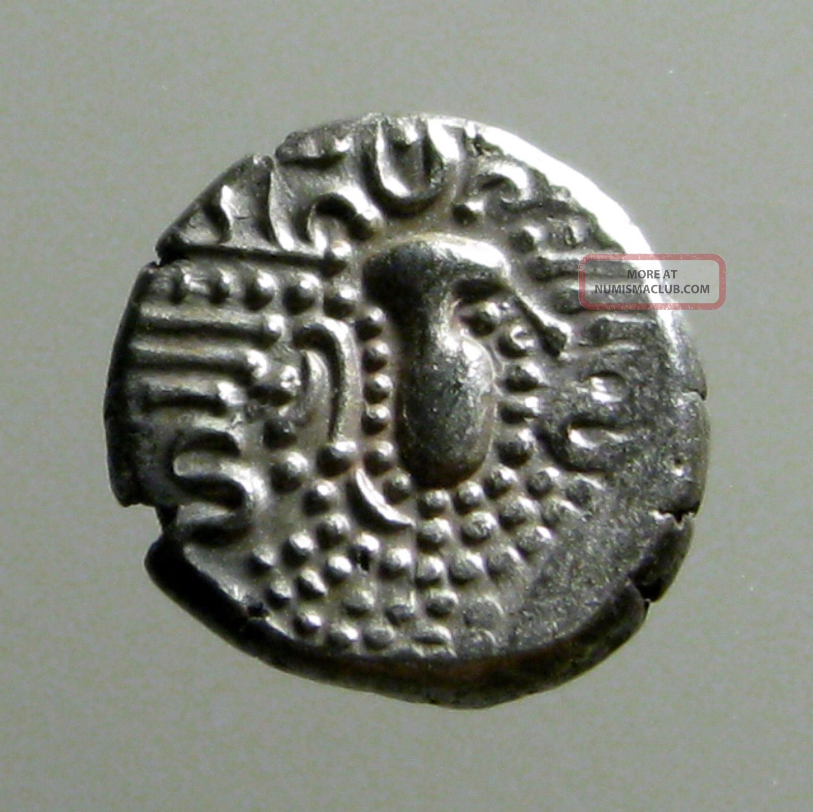 Silver Drachm - Sun,  Moon & Fire Altar_abstract_chalukyas Of Ancient Gujarat Coins: Medieval photo