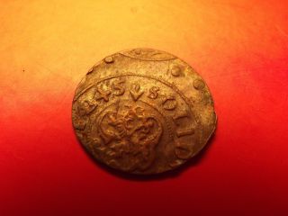Sweden Livonia 1645 Queen Christina Schilling Solidus Medieval Silver Coin photo