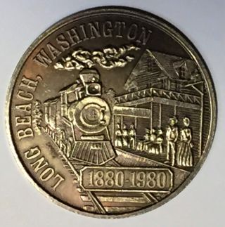 C1683 Long Beach,  Wa.  Bronze Town Medal,  Centennial 1980 photo
