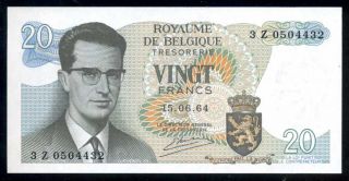 Belgium 20 Francs 15.  06.  1964 P 138 Prefix 3z Uncirculated photo