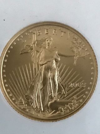 2005 1/10 Oz $5 Gold American Eagle Ms - 70 Ngc photo
