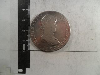 1820 - Mo Jj 8 Reales Silver Coin Mexico F - Vf Km - 111 photo