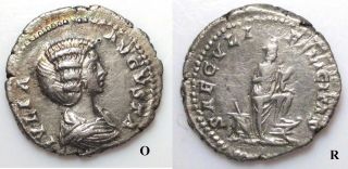Julia Domna - Silver Ar Denarius Coin - 194 - 217 Ad - Roman Imperial photo