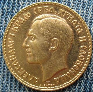 1925 Yugoslavia Gold 20 Dinara Alexander I photo