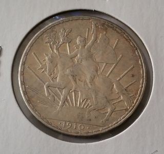 1910 Mexico Peso Silver Coin.  Km 453 photo