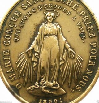 The Miraculous Medal To Daughters Of Mary - Large Antique Medal Pendant photo
