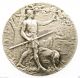 Saint Hubert With Hunting Dog & Holy Deer - Antique Art Medal Signed A.  Rivet Exonumia photo 1