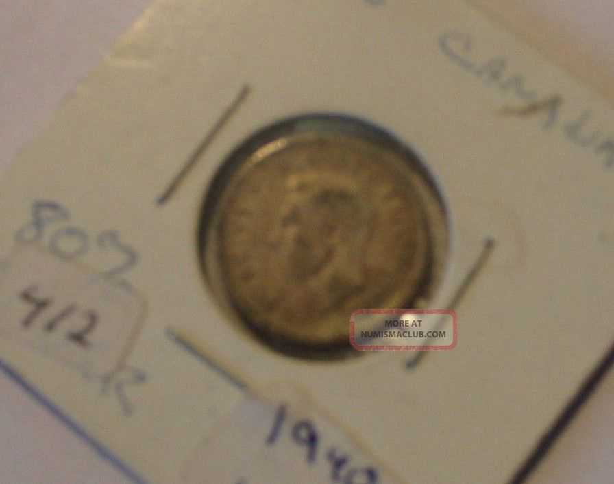 1940 Canadian Dime Coin Canada 10c Silver Ten Cents photo