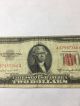 1953b Series United States Note Red Seal $2 Two Dollar Bill Small Size Notes photo 2