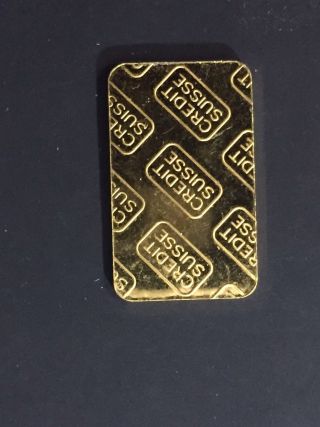 Credit Suisse 2.  5 G Gold Bar 999.  9 Fine Gold photo