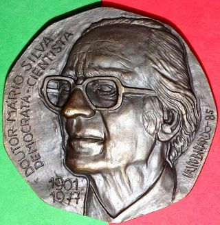 Portuguese Scientist - Democrat / Dr.  Mario Silva / Bronze Medal By Berardo photo