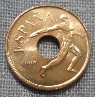 Spain 1990 25 Pesetas Bu Unc Coin Km 850 photo