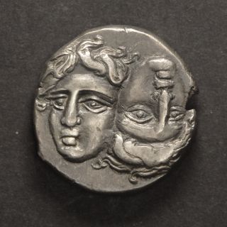 Ancient Greece Istros,  Thrace 400 - 350 Bc.  Silver Ar Drachm. photo