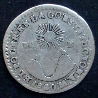 Ecuador 1/2 Real 1840mv Km 22 A Very Scarce Coin photo