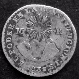 Ecuador 1/2 Real 1838 St Km 22 A Very Scarce Coin photo