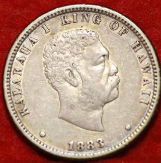 1883 Hawaii 25 Cents Silver Foreign Coin S/h photo