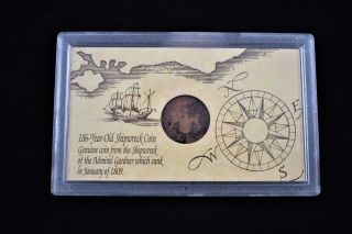 1808 East India Company Shipwreck Ten Cash Coin From The Admiral Gardner photo