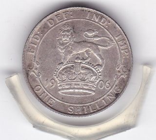 1906 King Edward Vii Sterling Silver Shilling British Coin photo