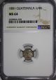 Guatemala Silver 1881 1/4 Real Ngc Ms64 Better Date Light Toned Km 151 North & Central America photo 1